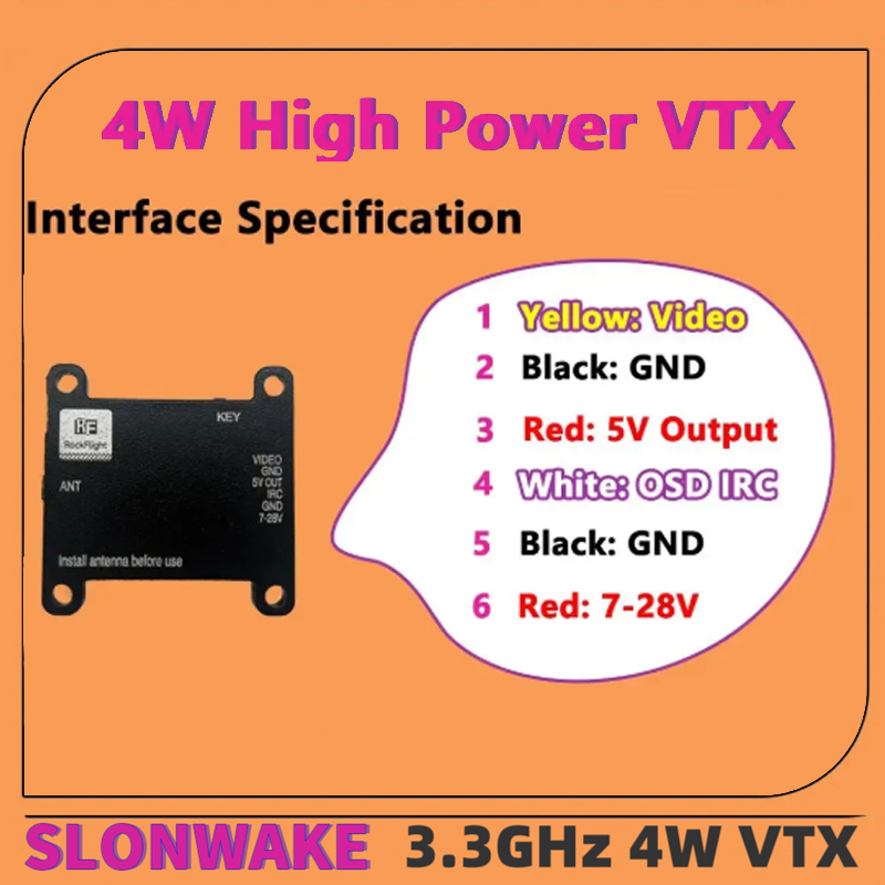 SLONWAKE FPV 3.3G 16CH 4000mW  - Fpv Drone Receiver ulasan dan harga