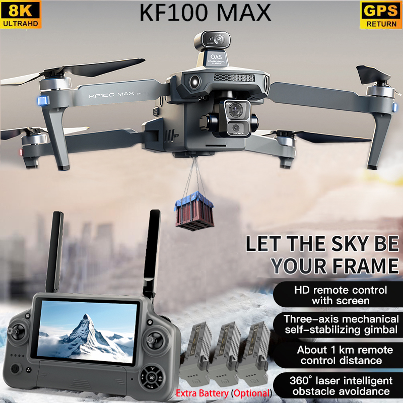 KF100 MAX Drone GPS Kamera 4K  - Fpv Drone Charger ulasan dan harga