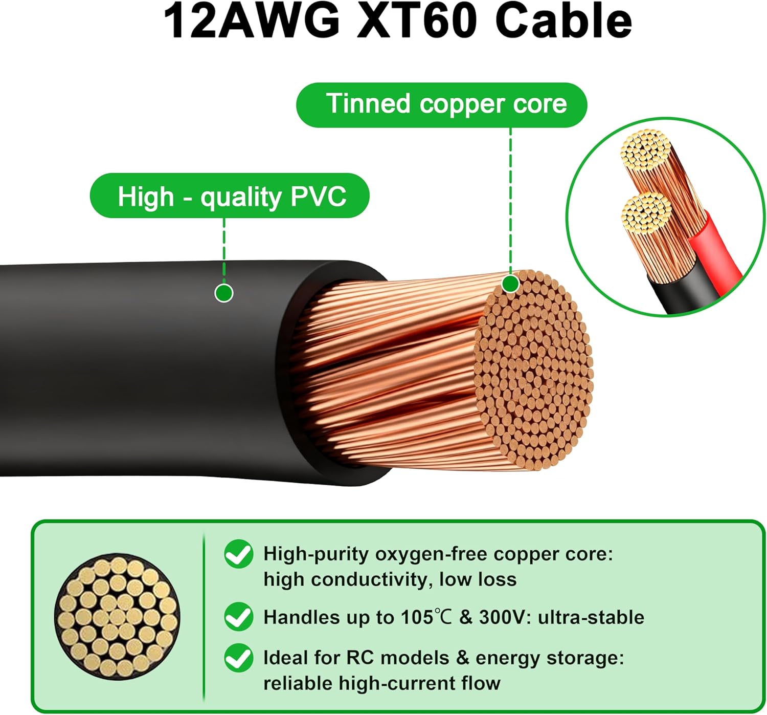 JMUYTOP 3FT 12AWG XT60 Kabel P - Fpv Drone Charger ulasan dan harga